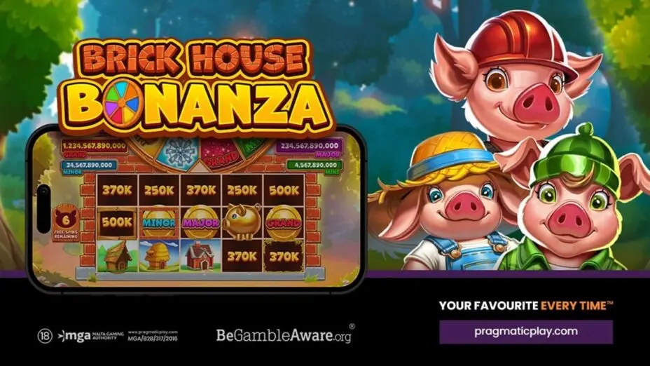 Brick House Bonanza con logotipo y teléfono móvil.